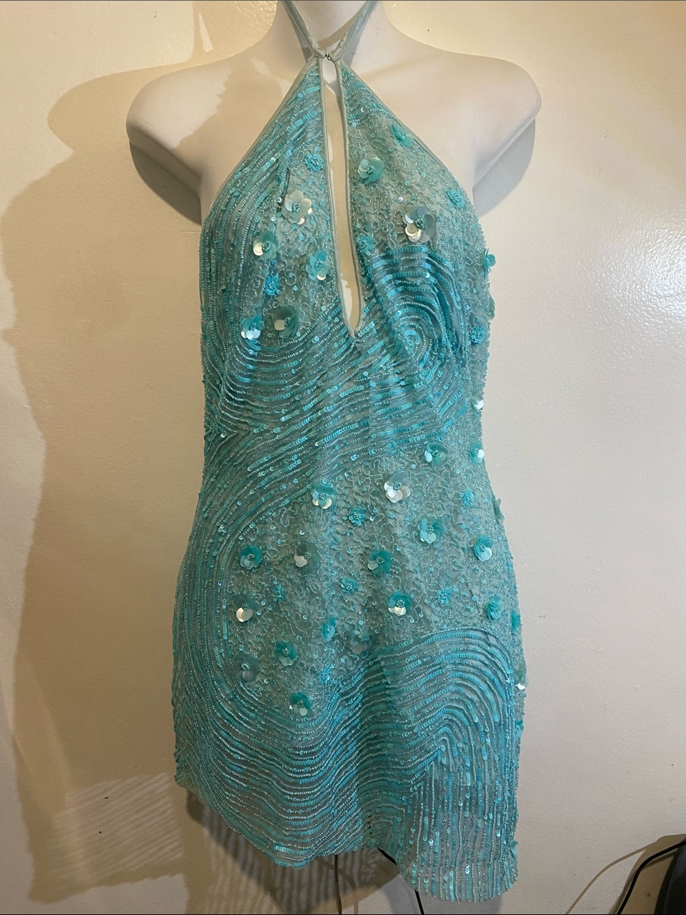 Lovers + Friends Aqua One-Shoulder Sequin Mini Dress - Picture 2 of 8